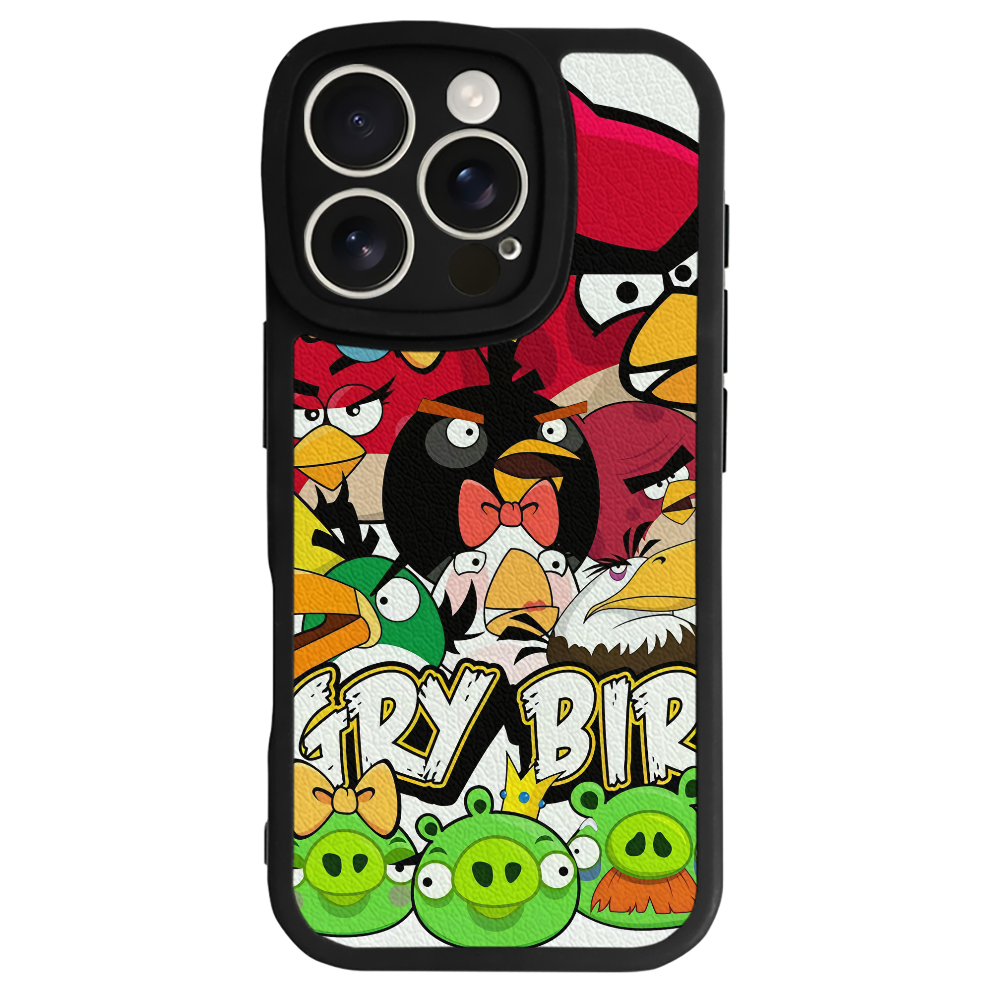 （画像用） Angry Birds アングリーバード 【iPhone 16シリーズ対応】シリコンスマホケース（レザー調） 材質：シリコン